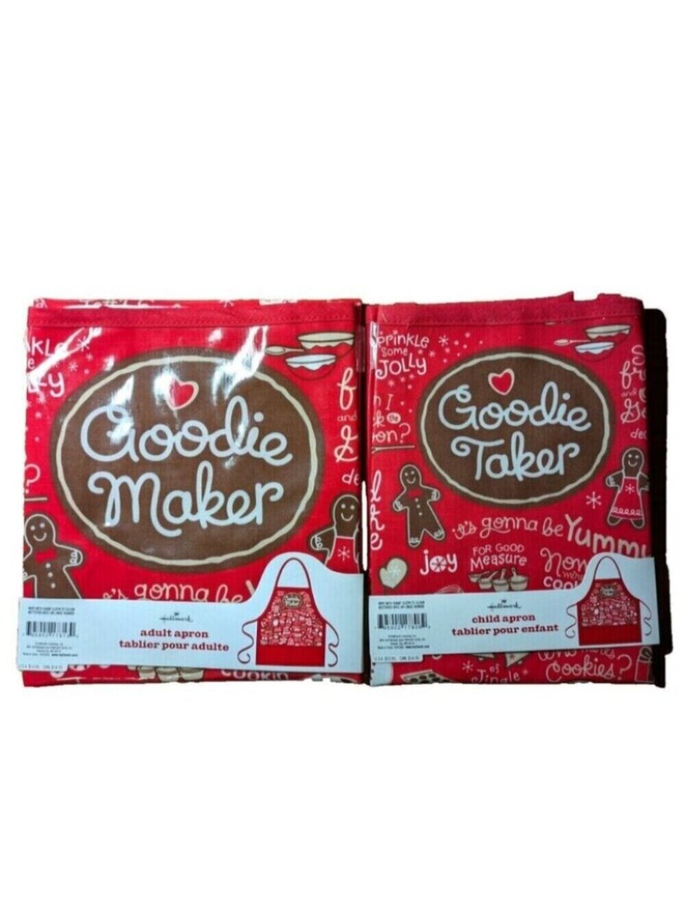 Hallmark Christmas Goodie Maker Taker Holiday Aprons Adult Child Baking Coated